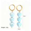 Multicolor Heart Bead Drop Earrings In Three And Five Bead Lengths view 8
