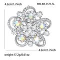 Openwork Rhinestone Flower Brooch Gold or Silver Metal Pin Brooch view 7