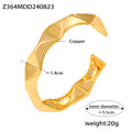 Gold-Tone Geometric Faceted Open Cuff Bracelet, Copper, 5.5 cm view 6
