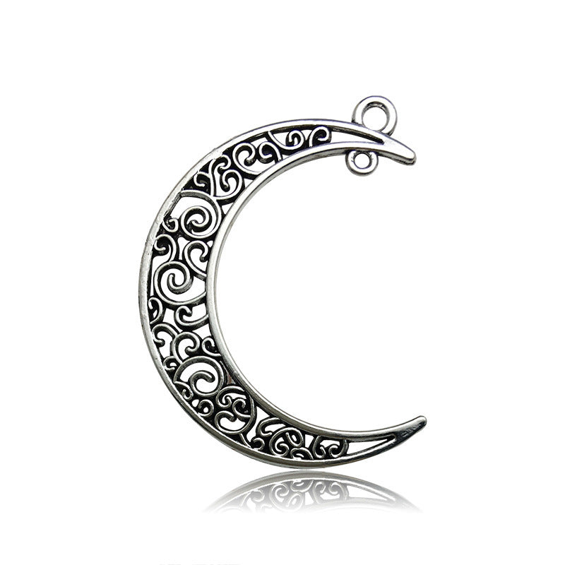 Zinc Alloy Hollow Moon charm pendant for DIY earring necklace keychain jewelry making