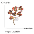 Crystal Leaf Branch Brooch With White Pearl in Two Colors view 7