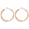 Twisted Double Hoop Earrings in Gold and Silver Tones view 5
