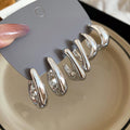 Mixed Shape Metal Hoop Earring Sets Gold Silver 4 Styles view 2