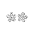 Crystal Flower Studs and Stone Set Hoop Earrings with Metal Settings view 5