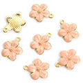 Enamel-Look Gold Silver Cherry Blossom Alloy Charms in 10 Styles view 8