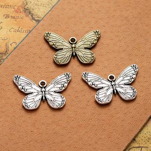 Detailed Butterfly Metal Pendant Charm For Jewelry Making