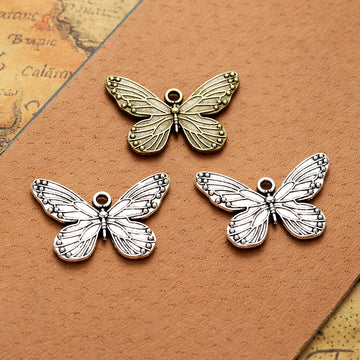 Detailed Butterfly Metal Pendant Charm For Jewelry Making