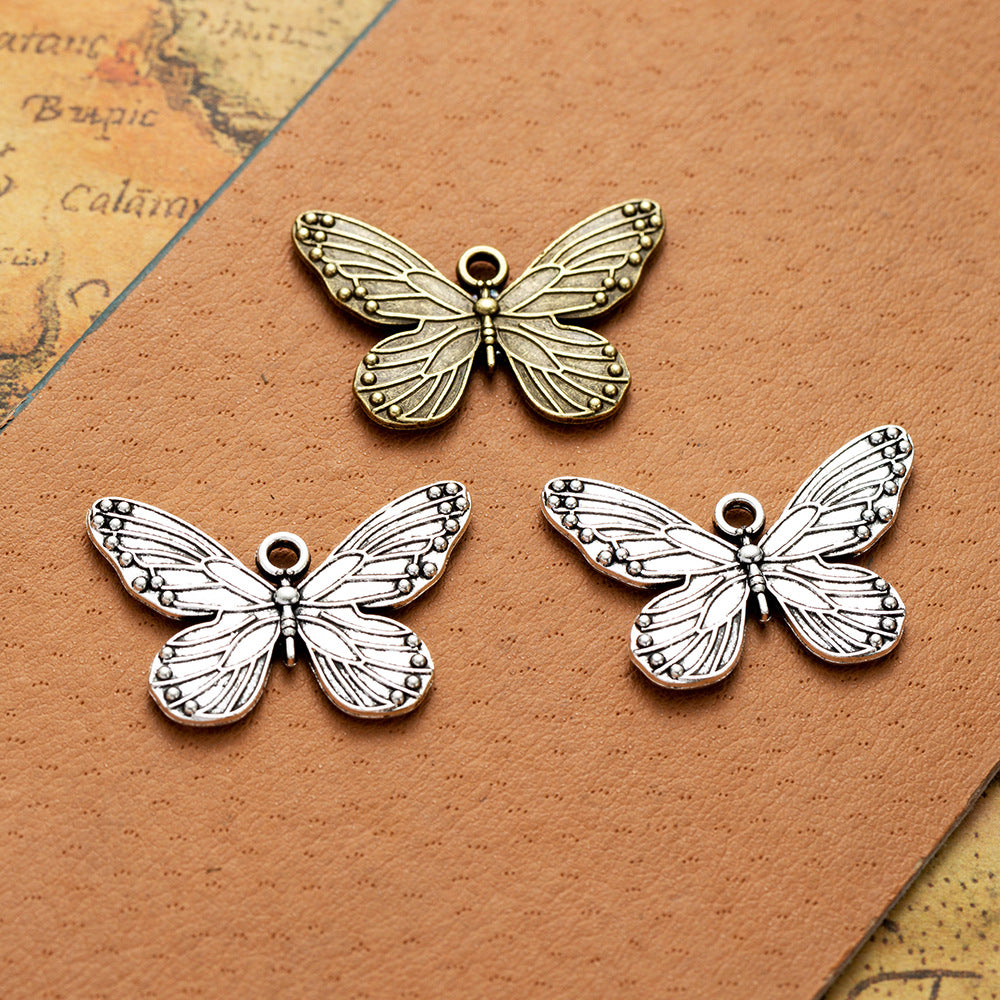 29x20mm Double-Sided Butterfly Alloy Charm Pendant