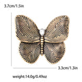 Textured Butterfly Brooch Silver or Gold Tone Clear Stone Pin view 4