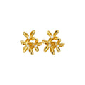 Sculpted Flower Stud Earrings in Gold and Silver Tones view 5