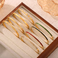 Gold Hinged Bangle Bracelets Color Crystal Channel Variants view 2