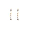 Clear Marquise CZ Double Drop Earrings Gold-Tone Links view 5