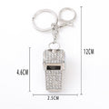 Rhinestone Soccer Whistle Keychain Necklace Metal Charm view 2