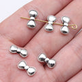 12x6mm 0.6g Antique Silver Zinc Alloy Bowknot Shape Small Hole Butterfly Beads for Bracelet Jewelry Making