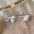Silver Openwork Bow Stud Earrings Jewelry Pair Drop Design view 4