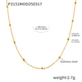 Gold Marine Whale Fish Bead Necklace Y-Lariat Ball Chain Set view 7