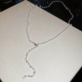 Delicate Beaded Y Drop Necklaces in Four Neutral Colorways view 6