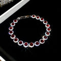 Halo Round Crystal Tennis Bracelet Silver Tone 4 Colors view 6