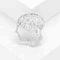 Filigree Brain Outline Brooch Decorative Lapel Pin view 7