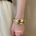 Metal Smooth Textured Open Bangles Gold Silver 6 Styles view 4