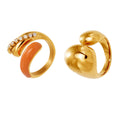 Chunky Open Bypass Rings Polished And Enamel Styles view 5