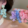 Lily of the Valley Flower Earrings in Four Colors With Gold-Tone Settings view 2