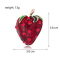 Strawberry Crystal Enamel Metal Brooch Pin 3.8 x 3 cm view 2