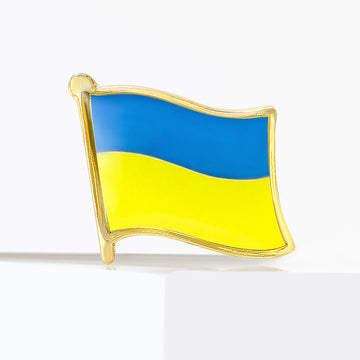 Blue and Yellow Ukraine Flag Enamel Metal Brooch Pin