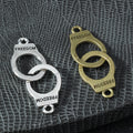 Freedom Handcuff Connector Charm Antique Silver Antique Brass view 2