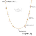 Gold Chain Irregular Natural Stone Station Necklace Multicolor view 6
