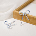Patterned Oversized Bow Long Drop Statement Stud Earrings view 4