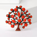 Tibetan Style Money Tree Brooch in Red and Turquoise view 2