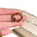 Tiger Eye Beaded Elastic Ring Heart Charm 2 Styles view 5