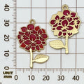 Zinc Alloy Carnation Lily Rose Bouquet Enamel Charm Pendant for DIY Mother's Day Jewelry