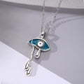 Silver Tone Melting Evil Eye Pendant Necklaces in Four Colors view 4