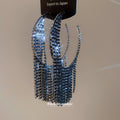Crystal Mesh Fringe Hoop Earrings in Three Finishes view 3