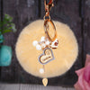 Wooden-Heart Beige-Fur-Pom