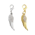 Rhinestone Angel Wing Lobster Clasp Charm Gold or Silver view 5