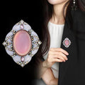 Pink Flower Enamel Metal Brooch Pin for Jackets and Lapels view 3
