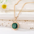 Gold Tone Square Faceted Crystal Pendant Necklaces in Eight Colors view 8