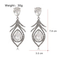 Gold Tone Silver Tone Green Teardrop Openwork Five Designs Metal Dangle Earrings view 5
