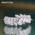 Gold White Tone Marquise Leaf Wheat Band Ring Sizes 6-10 view 5