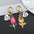 Six Color Tulip Thank You Lobster Clasp Charms for Accessory Making view 4