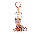 Rhinestone Sitting Cat Keychain With Key Ring and Lobster Clasp view 5