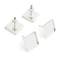 Square Bezel Stud Earring Posts in Eight Plated Finishes view 6
