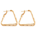 Gold Tone Open Trapezoid Geometric Hoop Earrings Jewelry Accessory view 5