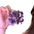 Large Purple Fabric Flower Cluster Statement Earrings view 5