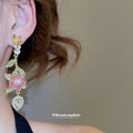 Floral Crystal Drop Earrings In Two Colorways Jewelry Design view 3