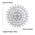 Large Openwork Sunflower Brooch Crystal Cluster Metal Pin view 9