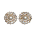 Crystal Halo Pearl Statement Stud Earrings Fashion Jewelry view 5